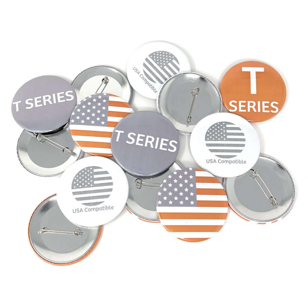 2 1/4 inch (56mm) Round USA T Series Metal Pin Back Button Badge Components - Pack of 100 - Image 3