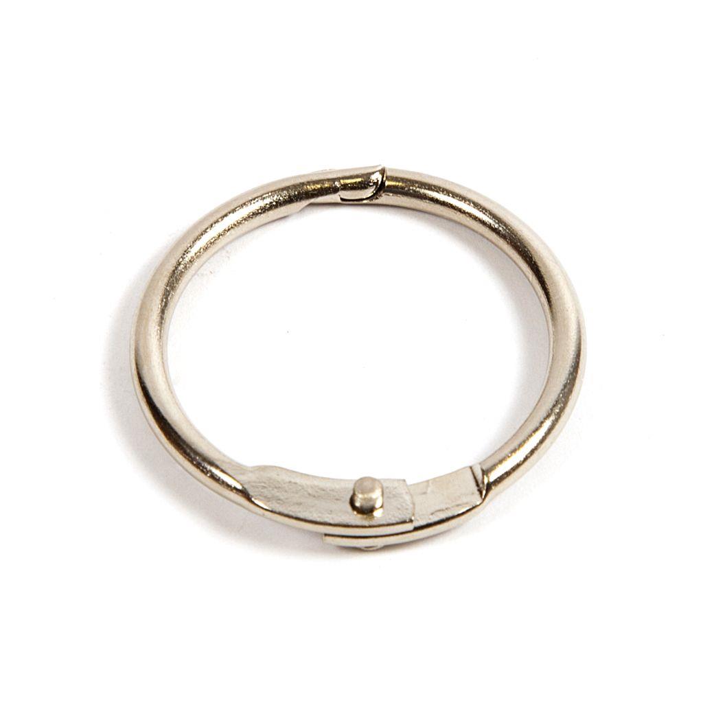 25mm Nickel Plated Hinged Joining Book Ring - Pack of 50
