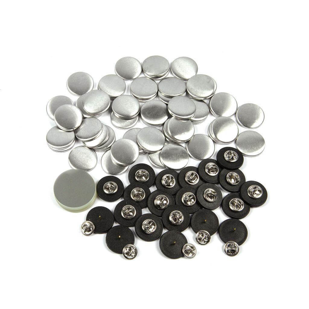 25mm Round G Series Clutch Butterfly Button Badge Components - Pack of 100