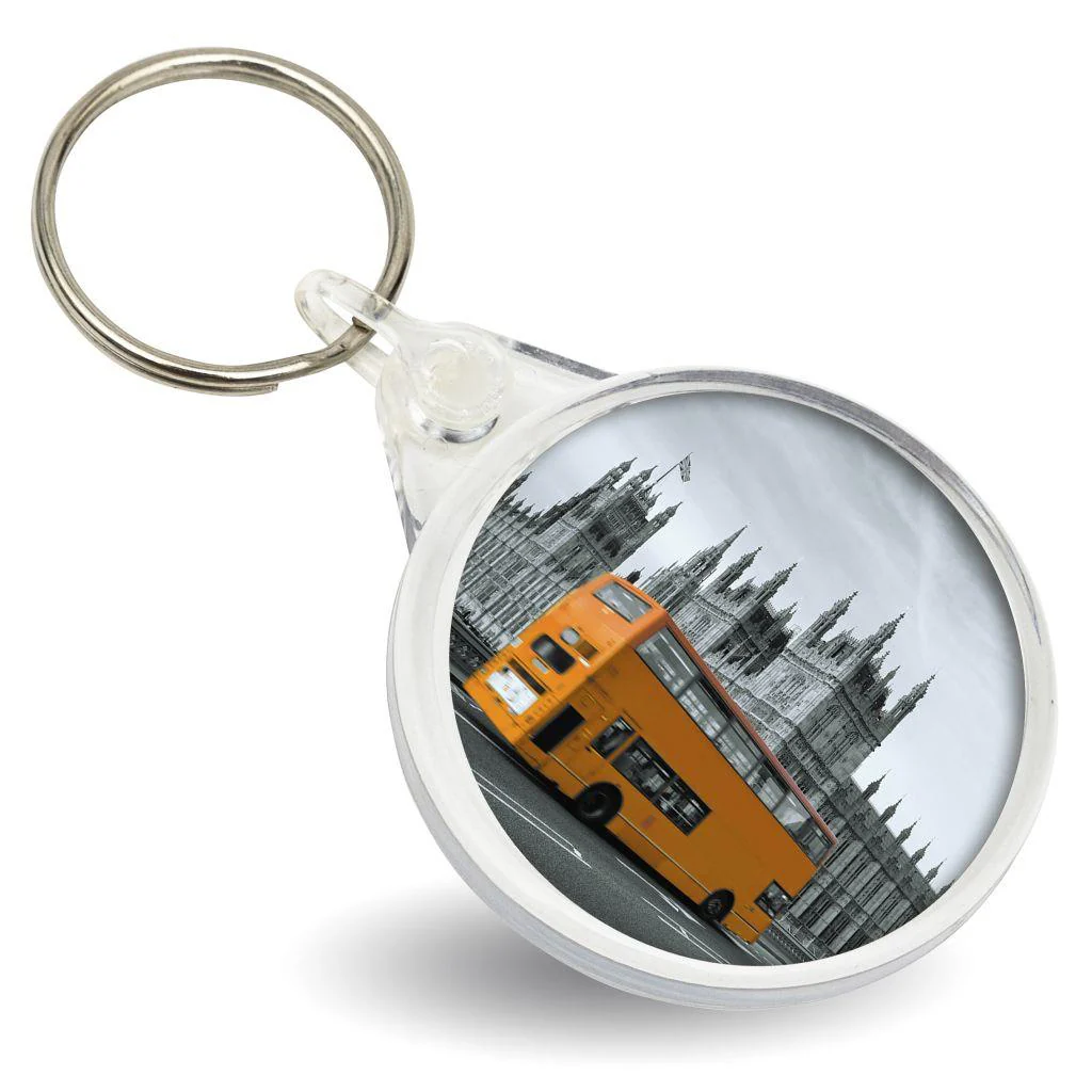 38mm Round Blank Plastic Photo Insert Keyring - Pack of 50 - Image 3