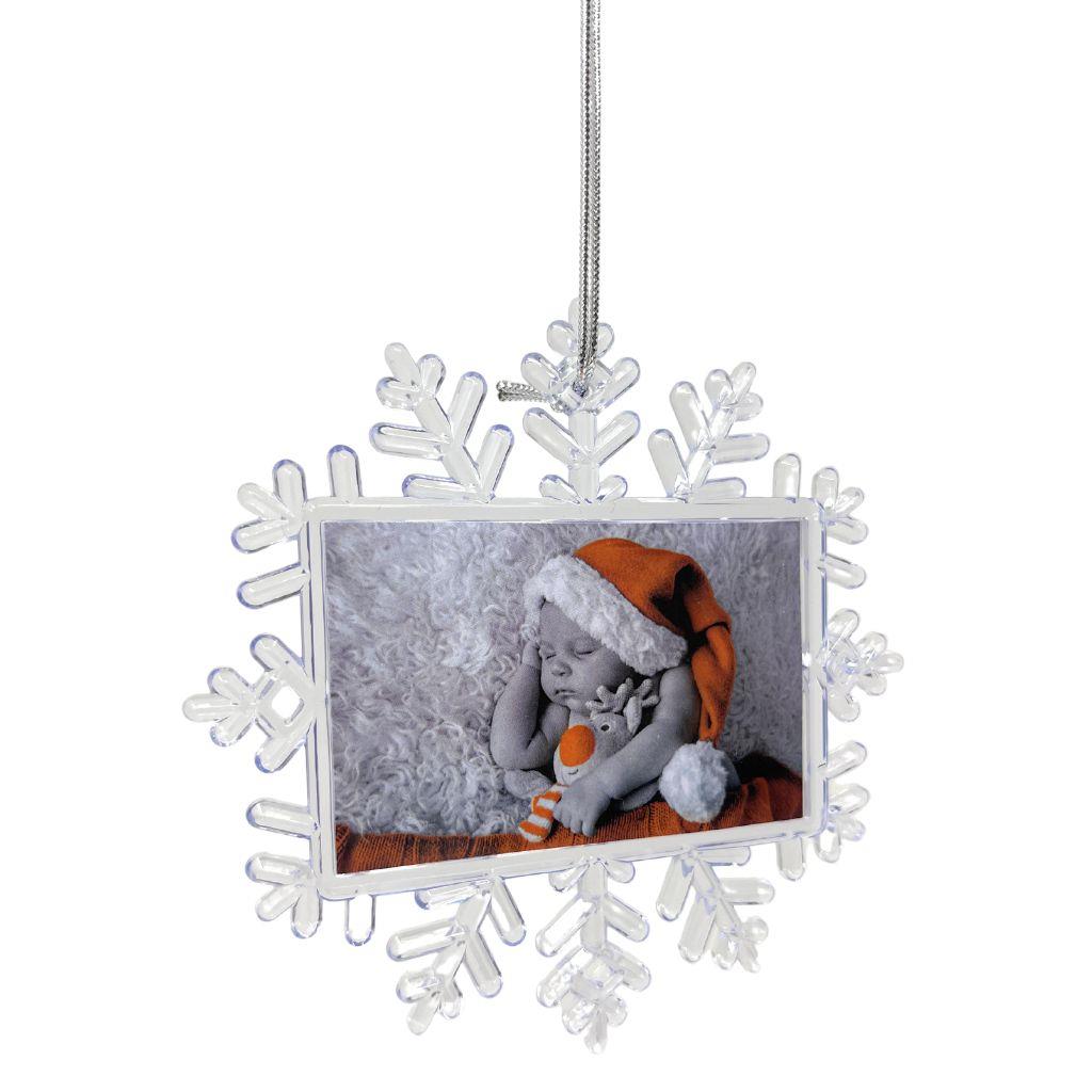 70 x 45mm Snowflake Decoration with String - Pack of 10 - Image 2