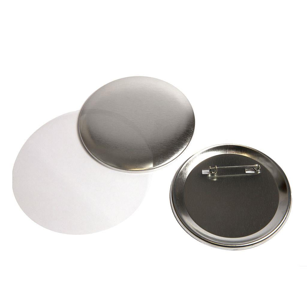 75mm Round G Series Metal Pin Back Button Badge Components - Pack of 100 - Image 3