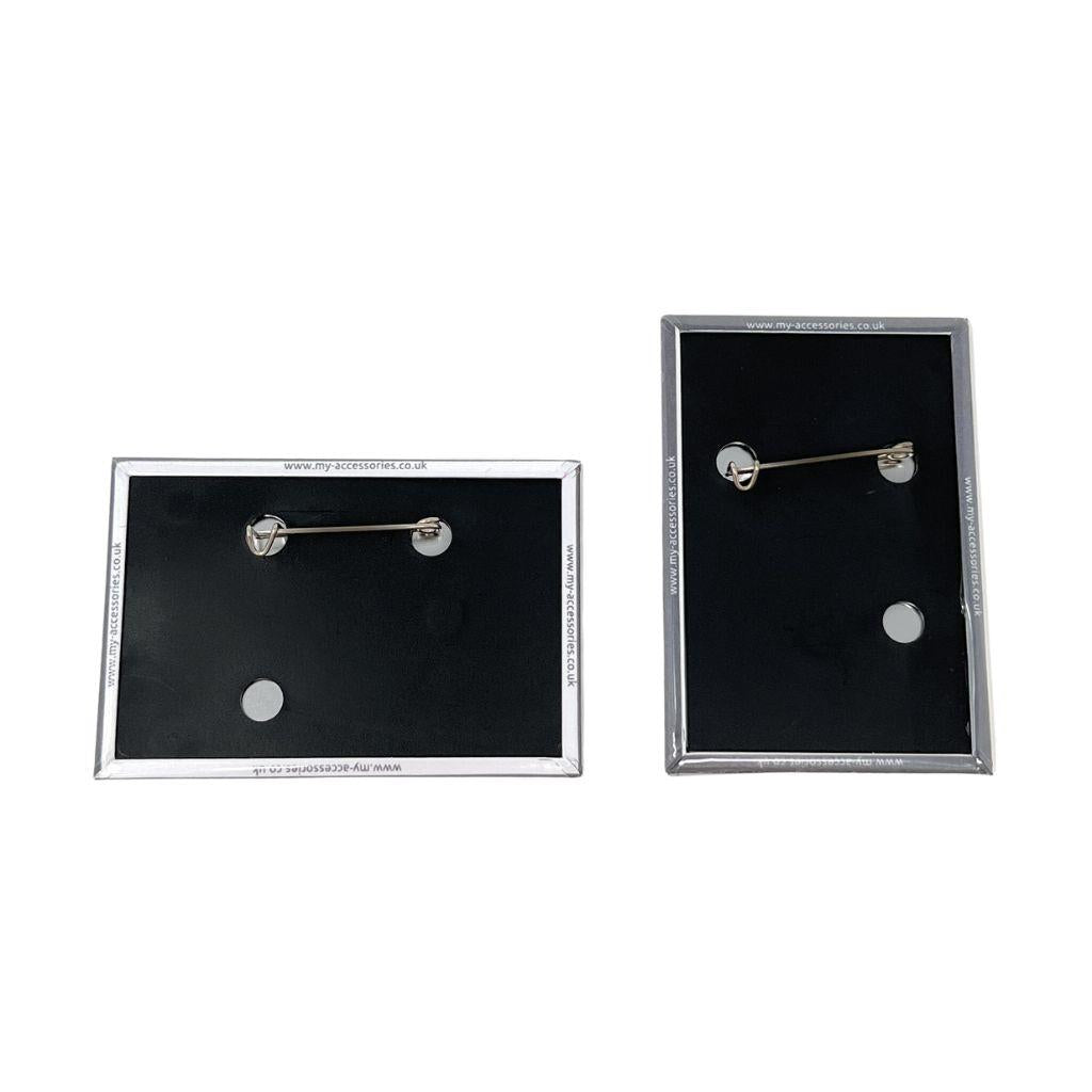 79 x 54mm G Series Portrait Pin Back Components - Pack of 100 - Image 3