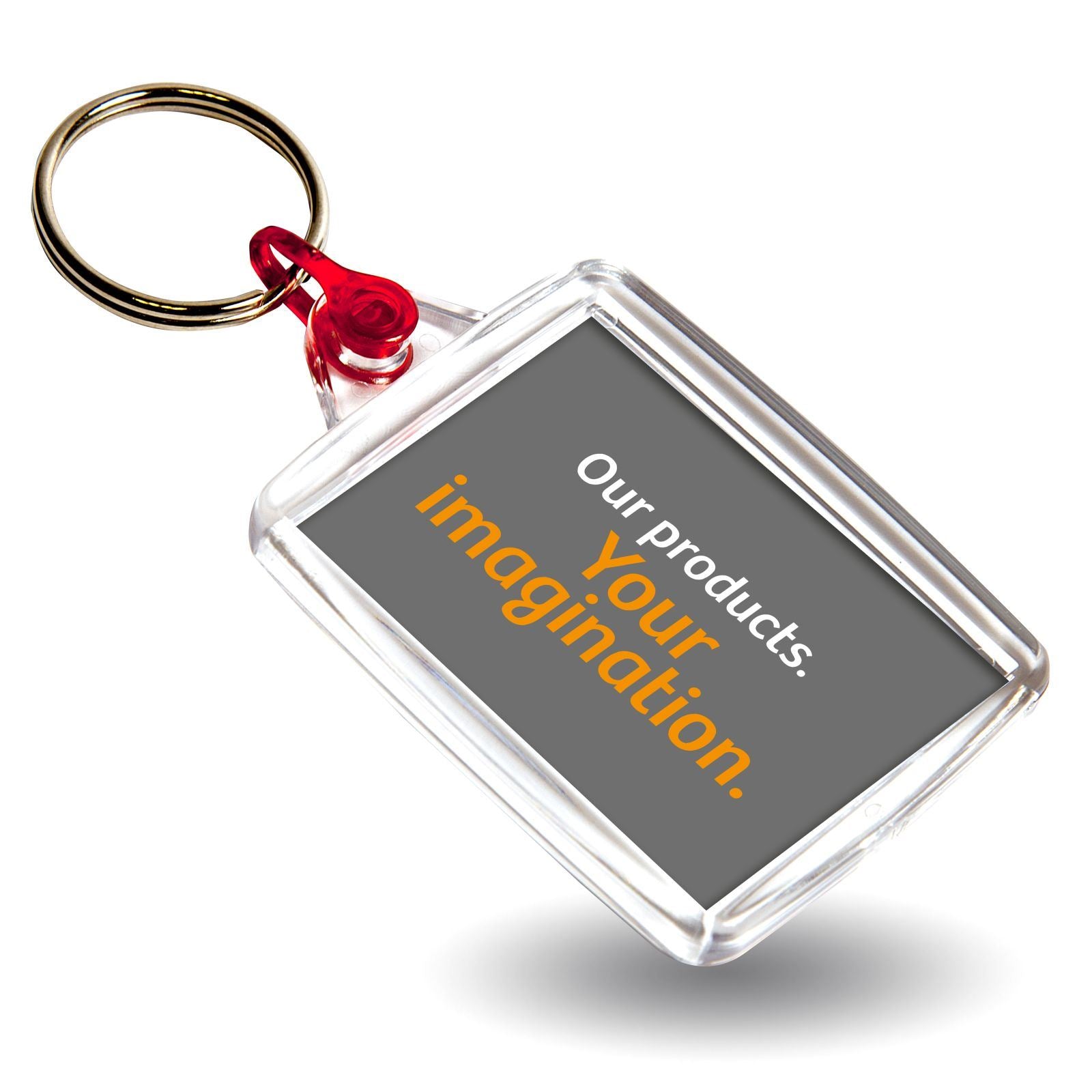 A502 Rectangular Blank Plastic Photo Insert Keyring with Coloured Connector - 45 x 35mm - Pack of 50 - Image 12