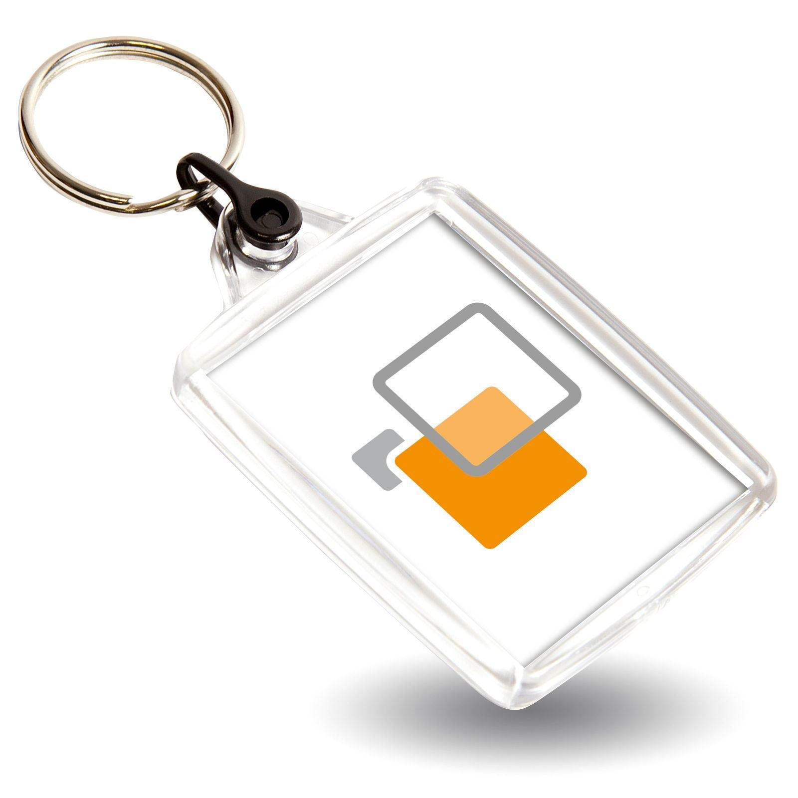 A502 Rectangular Blank Plastic Photo Insert Keyring with Coloured Connector - 45 x 35mm - Pack of 50 - Image 18