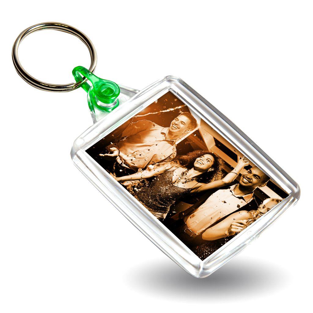 A502 Rectangular Blank Plastic Photo Insert Keyring with Coloured Connector - 45 x 35mm - Pack of 50 - Image 7
