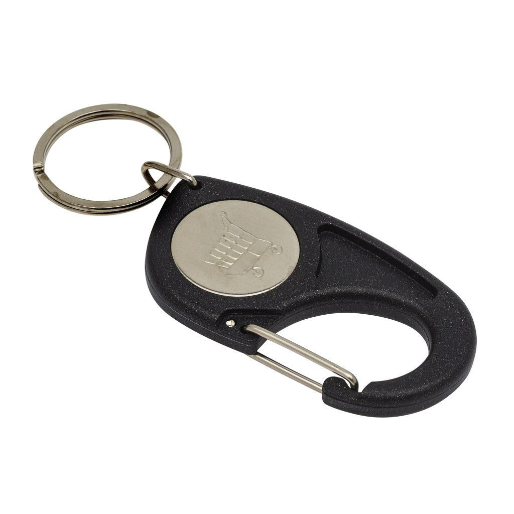 Blank Plastic 25mm Insert Carabiner Trolley Coin Keyring - Pack of 10 - Image 5