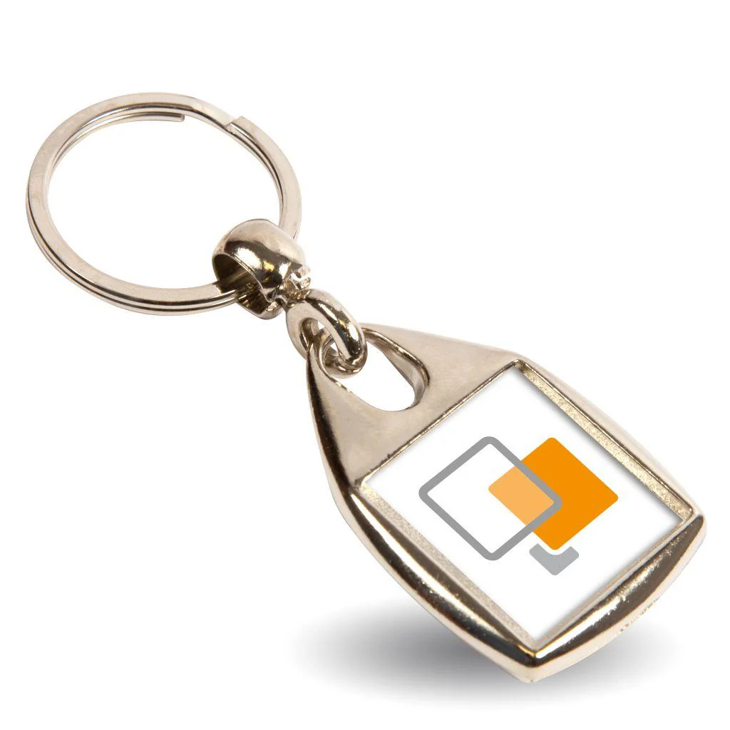MF-25 Single or Double-Sided Square Blank Metal Photo Insert Keyring - 25mm - Pack of 10 - Image 3