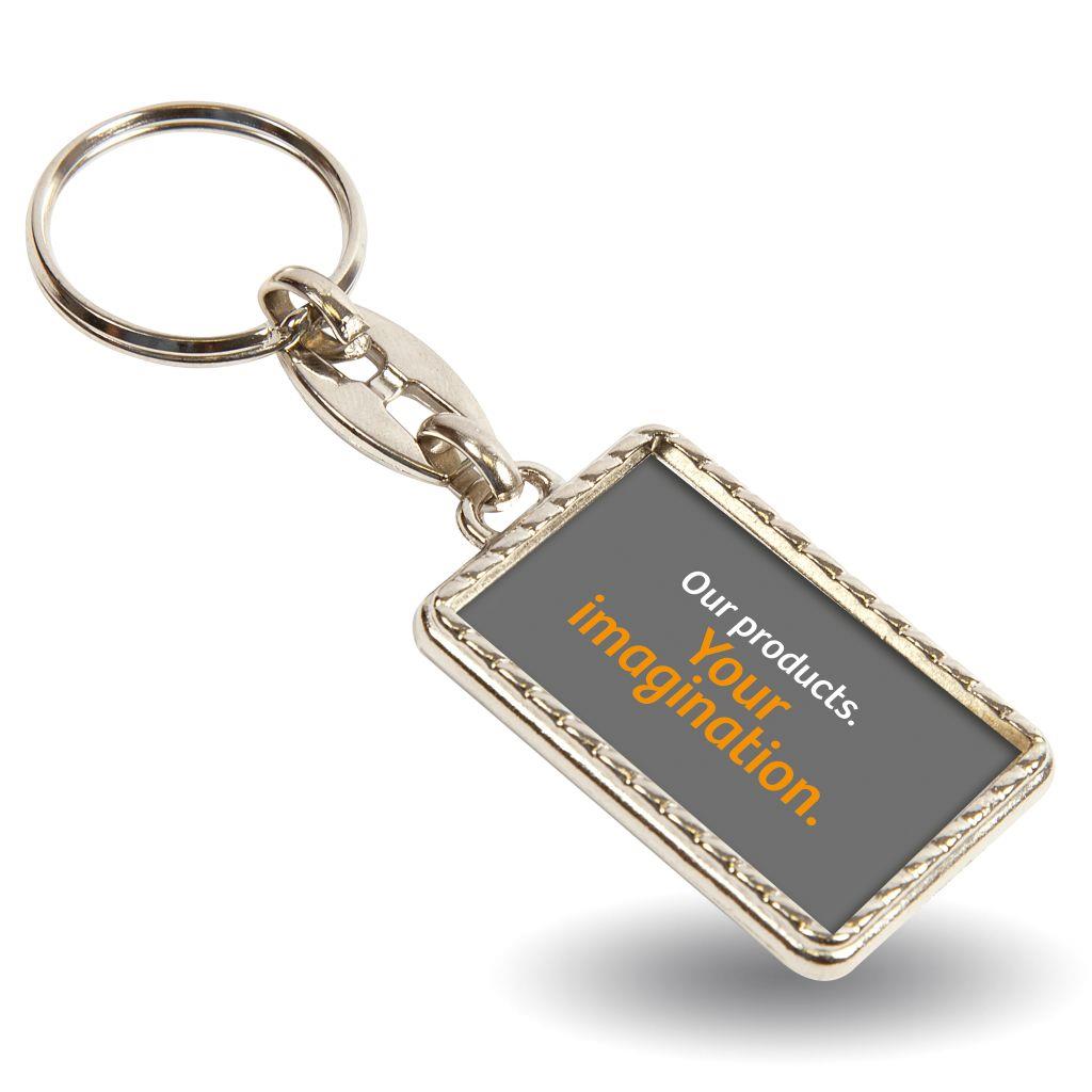 MG-40D Rectangular Blank Metal Photo Insert Keyring - 40 x 25mm - Pack of 10 - Image 3