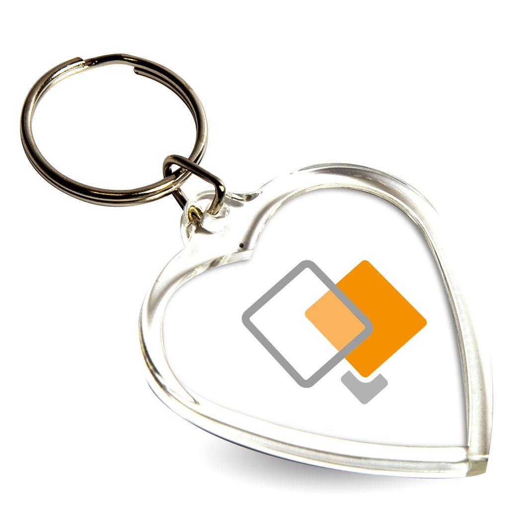 Mini Heart Shaped Blank Plastic Photo Insert Keyring - 40 x 38mm - Pack of 50 - Image 4