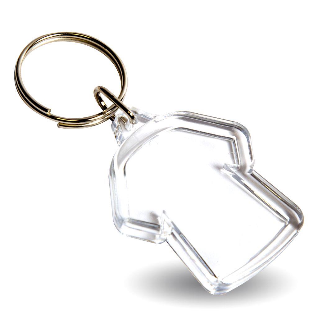 Mini Shirt Shaped Blank Plastic Photo Insert Keyring - 35 x 34mm - Pack of 50 - Image 3