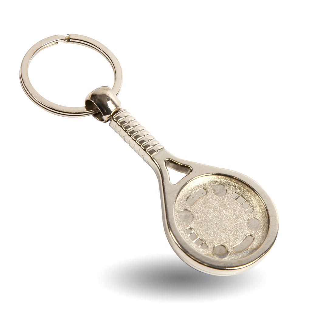 MTN Tennis Racket Round Blank Metal Photo Insert Keyring - 25mm - Pack of 10 - Image 5