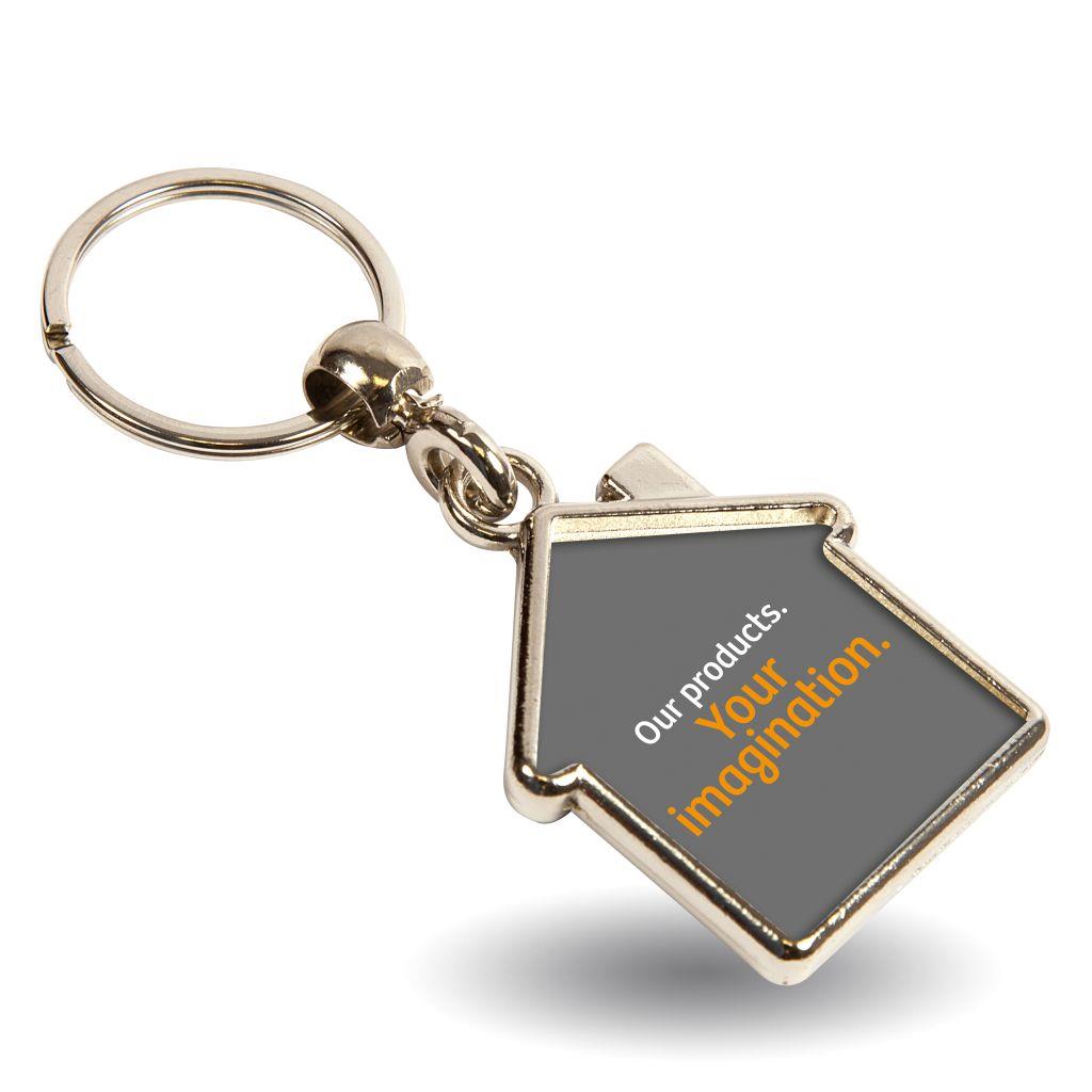 MY-D House Shaped Blank Metal Photo Insert Keyring - 35 x 33mm - Pack of 10 - Image 4